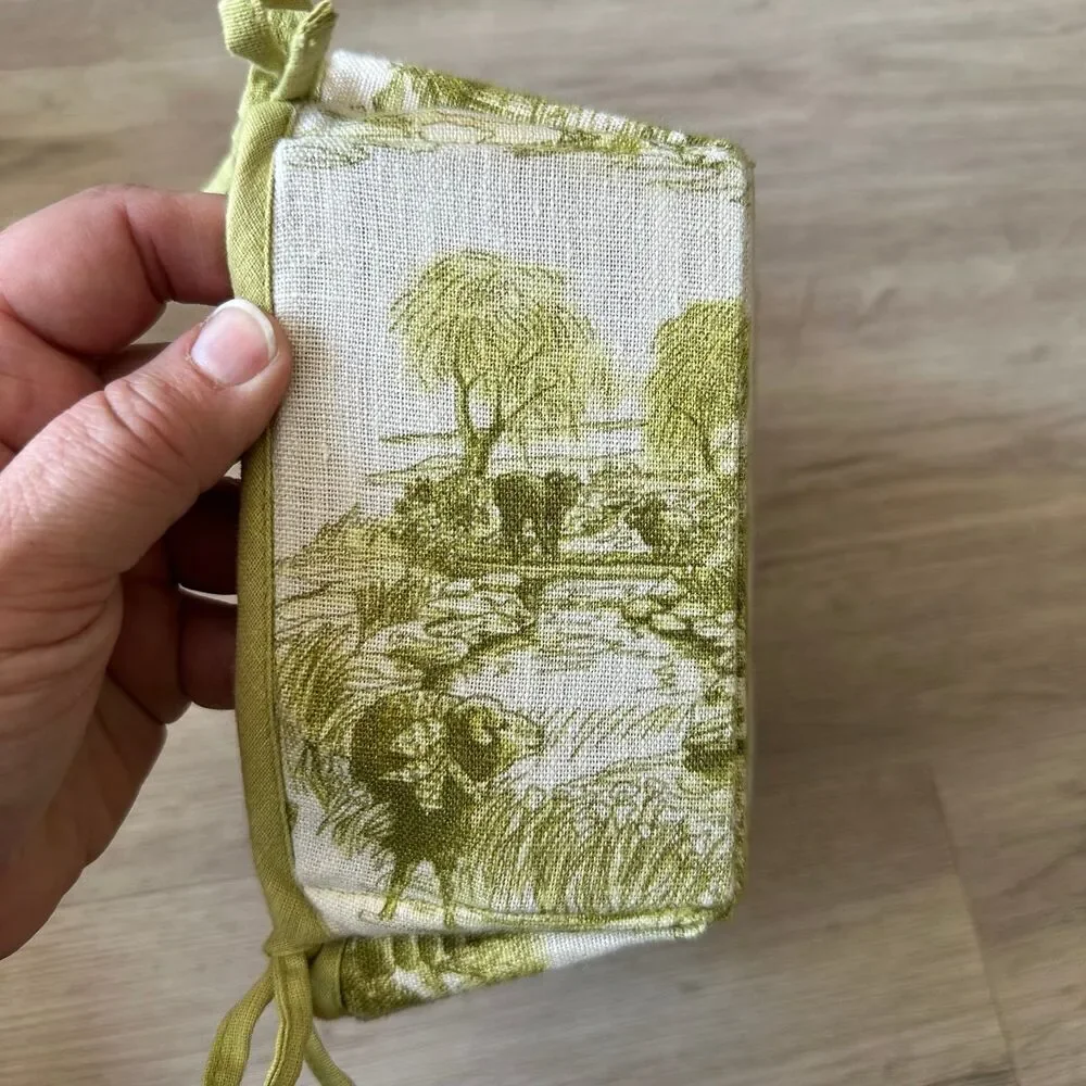 Mackenzie-Childs Tulip Check & Toile Reversible Fabric Serving Basket - Small